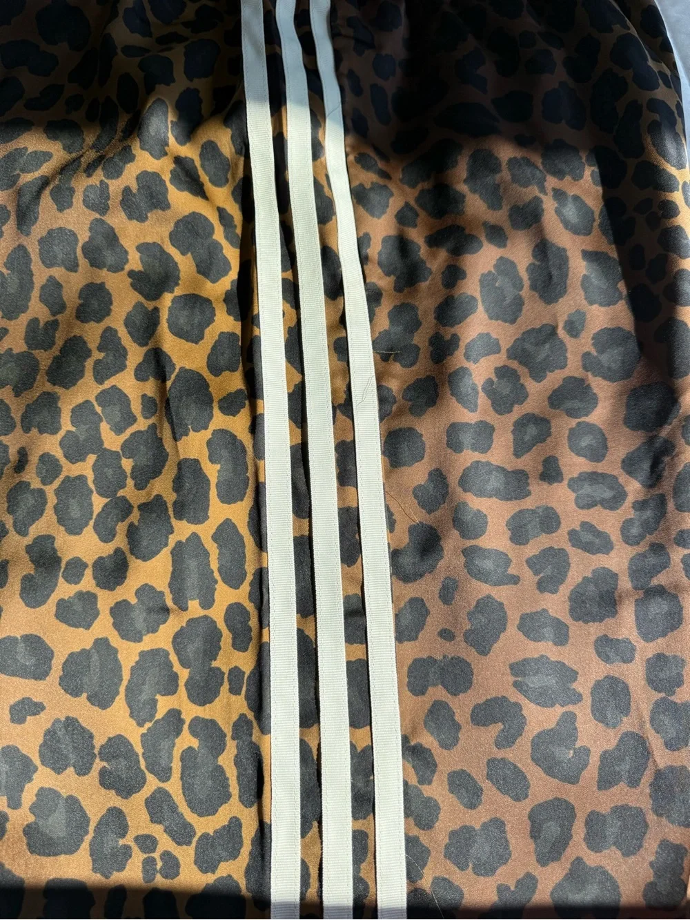adidas Originals Women's Wide Leg Leopard Print Track Pants in Brown and Black - Picture 2 of 5